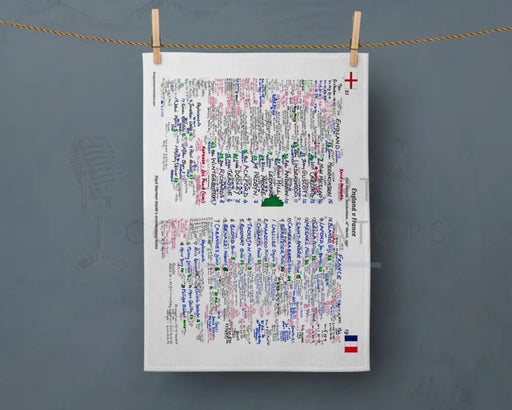 Tea Towel: Five Nations. England v France Twickenham 16 March 1991. Nigel Starmer-Smith Tea Towel